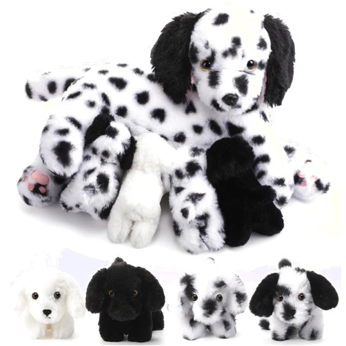 HyDren 5 Pcs Dalmatian Nurturing Dog Stuffed Animal Sets 15 Inch Soft Cuddly Dalmatian Plush Toys Nursing Mommy Dog with 4 Puppy Stuffed Animals for Kids Birthday Christmas Party Gifts