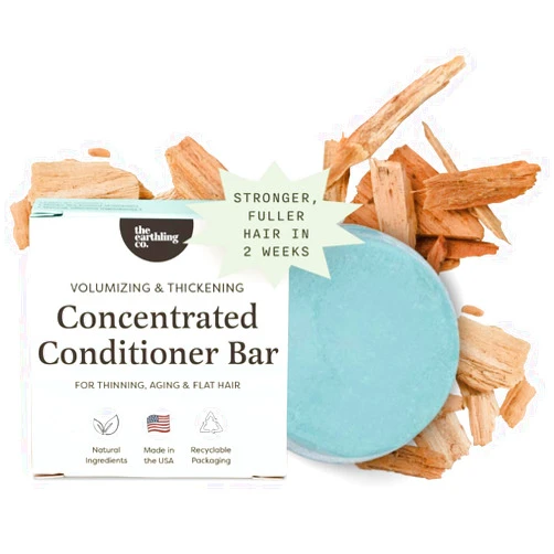 The Earthling Co. Volumizing Conditioner Bar For Thickening, Fullness, Strength, and Hair Growth - Sulfate, Silicone, Paraben Free for Thinning, Flat, Fine Hair - Made in USA (Cool Breeze, 1.8oz)