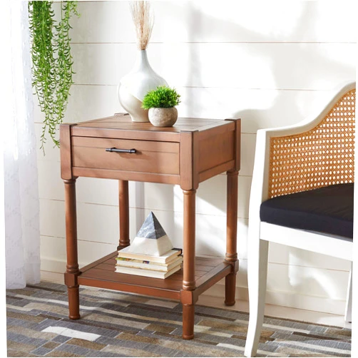 Safavieh Home Collection Filbert Brown 1-Drawer Bottom Shelf Accent Table ACC5711C, 0