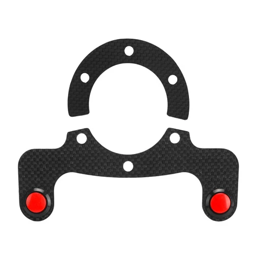 Acouto Steering Wheel Horn Button, Carbon Fiber External Horn Button Kits for 6 Bolt Racing Steering Wheel for MOMO for OMP for Nardi for Sparco, Dual Buttons