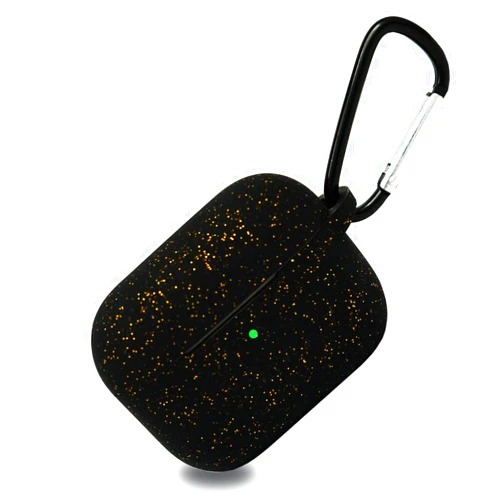 CrCrYBL AirPods Pro Case,with Keychain [Front LED Visible], HappyCover Thicken Shockproof 360° Super Cute Glittery Protective Silicone Skin Cover Compatible for Airpods Pro Charging Case (Black - Fashion)