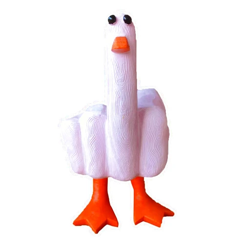 HXTNool Middle Finger Duck Resin Figurines,Rude Duck Ornamente,Funny Middle Finger Duck Statue Decoration for Home Office Desktop,Weird Middle Finger Fun Gag Gifts Skulptur,Porch Duck Art Decor (Pink)
