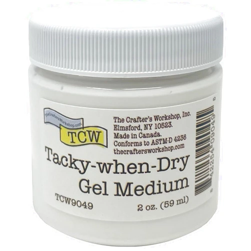 The Crafter's Workshop The Crafters Workshop Tacky-When-Dry Gel Medium, Adhesive for Foil Art Projects, Gilding, Glitter, or Paper, 2-oz Jar