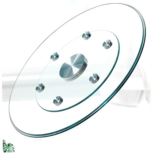SXYHCK Heavy Duty Tempered Glass Serving Plate, Transparent Round Lazy Susan Turntable, 24 28 32 33 36 40 Inch Large Rotating Tray with 6 Rotating Wheels(70cm-28inch)