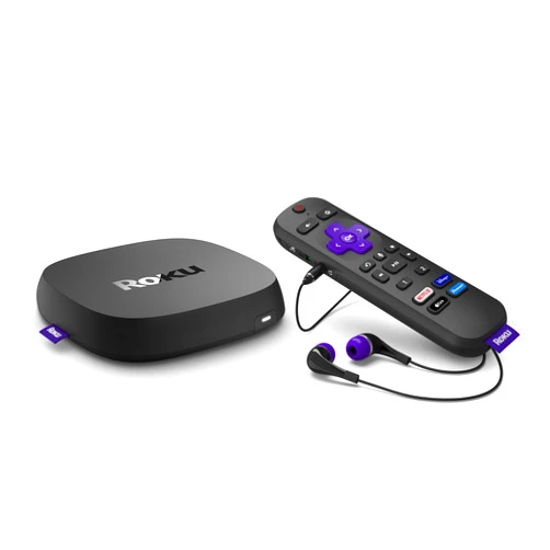 Roku Ultra | The Ultimate Streaming Device 4K/HDR/Dolby Vision/Atmos, Rechargeable Roku Voice Remote Pro, Ethernet Port, Hands-Free Controls, Lost Remote Finder, Free & Live TV