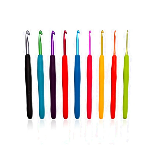 Lirmiery 2.0mm-6.mm Crochet Hook，9 Pack Size Crochet Hook Aluminum Soft Grip Rubber Handle Needles,Ergonomic Handle Crochet Hooks Set, Crochet Needle for Beginners and Experienced Crochet Hooks Lovers…