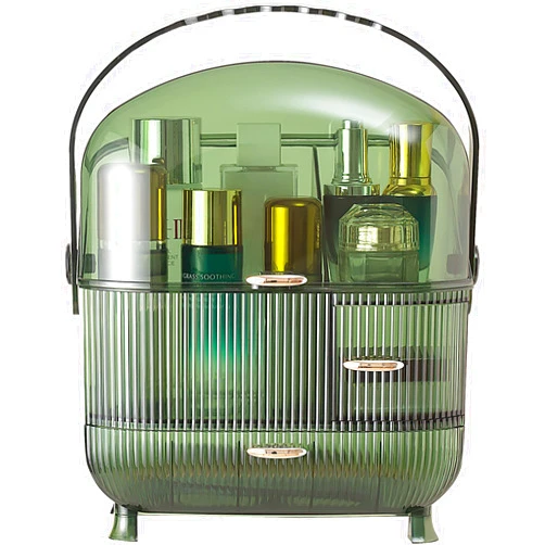 CANITORON Makeup Organizer, Large Capacity Cosmetic Organizer, Skincare Organizers, Makeup Brush Storage Case,Cosmetic Display Case for Dresser Counter Bathroom-T1-Ngreen