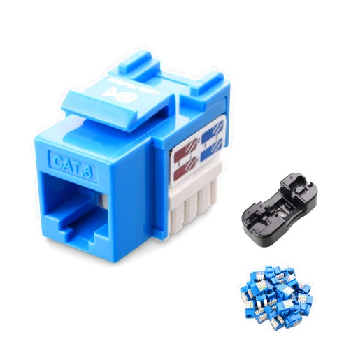 Cable Matters [UL Listed] 25-Pack 10Gbps Cat6 Keystone Jacks, RJ45 Keystone Jack, Ethernet Keystone Jack in Blue with Keystone Punch-Down Stand for Patch Panel and Wall Plate