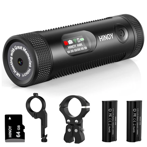 HINOY H4K Hunting Video Action Camera Pro Kit - OLED Real 4K WiFi Camcorder, 10H Recording, 30M Waterproof, 3 Mounts, 64GB - Camera for Filming Deer, Waterfowl, Turkey, Outdoor Animal Hunts