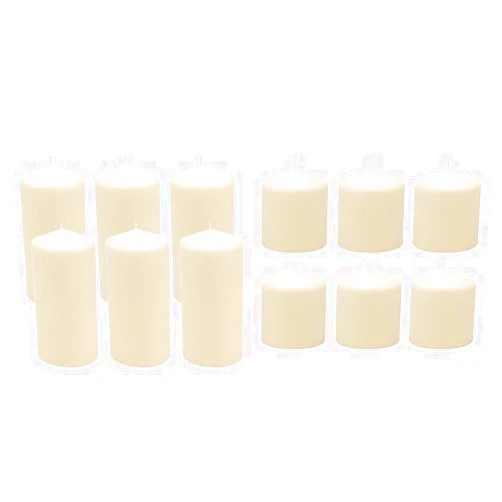 Stonebriar Unscented Ivory Pillar Candles Set, Set of 6, 3x6 and 3x3