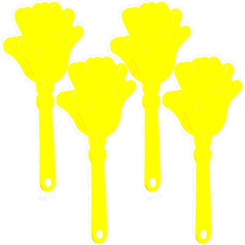 Woanger 4 Pieces Jumbo Hand Clappers 11 Inch Noise Makers Party Favors Giant Large Hand Clappers Noise Makers for Sporting Events Cheers Ball Dance Basketball Football Noisemakers (Yellow)
