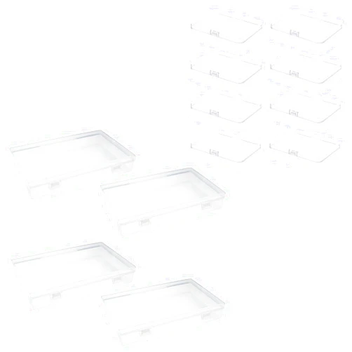 Thintinick Rectangular Clear Plastic Storage Containers Boxes with Hinged Lid Bundle