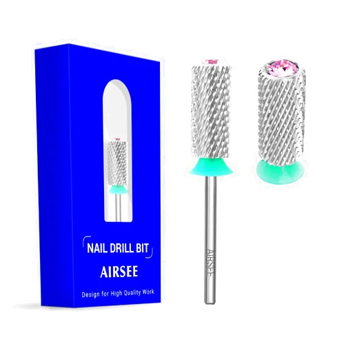 AIRSEE Tungsten Carbide Acrylic Nail Drill Bit Efile Electric File Machine Head Tip for Manicure Polishing Art Remove Gel 3/32