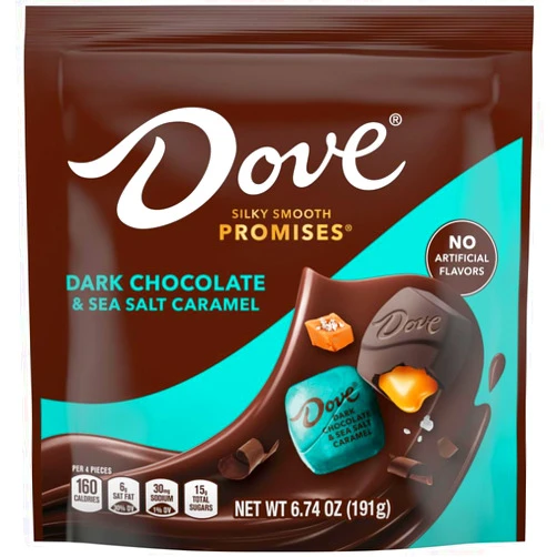 DOVE PROMISES Dark Chocolate & Sea Salted Caramel Easter Candy, 6.74 Oz Bag