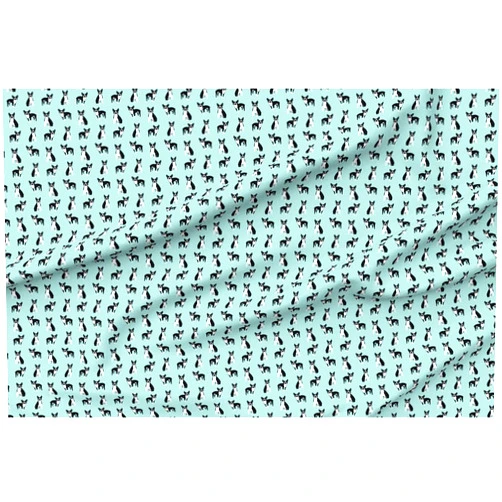 Spoonflower Fabric - Boston Terriers, Dog, Mint, Boy, Nursery, Pet, Aqua, Black, White Printed on Petal Signature Cotton Fabric by The Yard - Sewing Quilting Apparel Crafts Decor