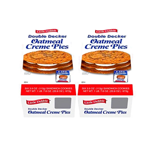The Snack Store Bundle Double Decker Oatmeal Creme Pies, 3.9 oz, 2 Boxes of 6 Count, 12 Total Creme Pies!