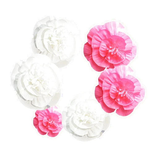 IGUO 3D Pink Flowers Backdrop Decorations 6PCS Nursery Wall Decor Paper Flowers for Girl Home Decor Giant Photo Booth Baby Shower Centerpiece Wedding Birthday Party