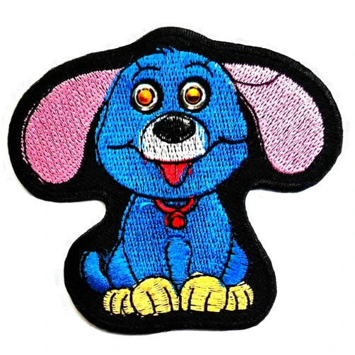 NiPitShop Dog Patch Nipitshop Patches Cute Blue Dog Pet Animal Cartoon Kids Sew On Iron On Patch Applique Men Women Clothes Dress Plant Hat Jeans Sewing Applique Decoration Accessory