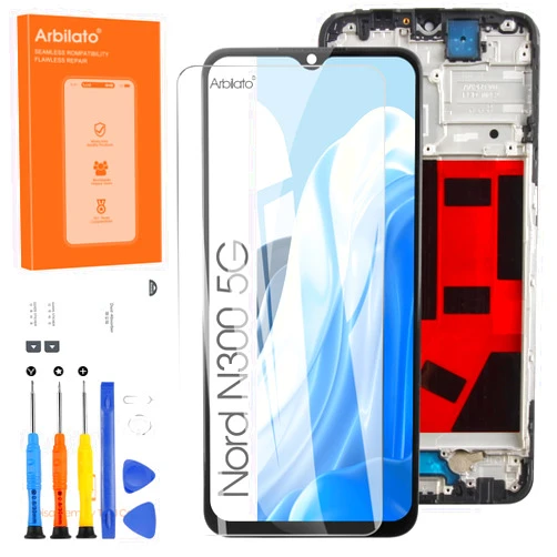 Arbilato Screen for Oneplus Nord N300 5G Screen Replacement for 1+ Nord N300 5G LCD Screen CPH2389 Touch Display Digitizer Assembly Repair Parts（Black）