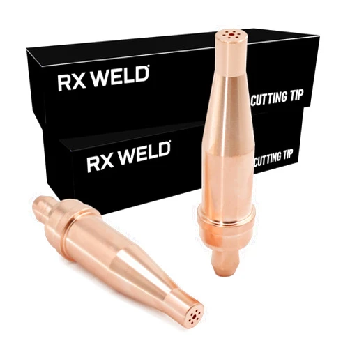 RX WELD 2-1-101 Acetylene Cutting Torch Tips, Fit V-Style Heavy Duty Torch - Pack of 2