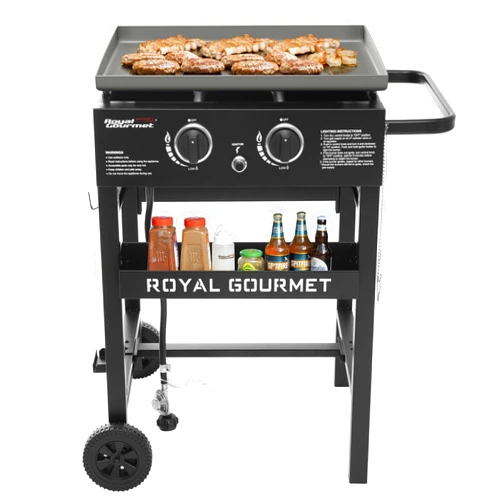 Royal Gourmet GB2000N 2-Burner Propane Gas Griddle, 23-Inch Flat Top Grill, 30,000 BTUs, Outdoor Griddle Station with 450 Sq. In. Cooking Area for Camping, Patio, or Tailgating, Black
