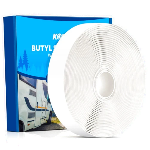 Kohree Butyl Sealant Tape White, 1/8-Inch x 3/4-Inch x 30-Foot, Butyl Tape RV Putty Rubber Seal Tape Leak Proof for RV Repair, Window, Boat Sealing, Glass and EDPM Rubber Roof Patching