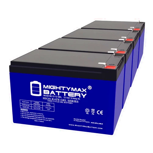 Mighty Max Battery 12V 12AH Gel F2 Replacement Battery Compatible with Zipr Mobility Zipr Roo Scooter - 4 Pack