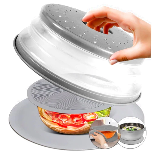 AIDACOM 3 In 1, Aidacom Microwave Mat & Food Cover- 10