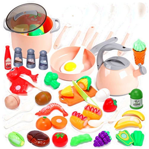 CUTE STONE Kids Kitchen Accessories Set, Play Food Sets for Kids Kitchen, Kids Cooking Sets with Play Pots and Pans, Utensils Cookware Toys, Kids Kitchen Playset, Play Kitchen Toy for Girls Boys