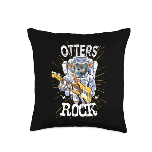 Sea Otter Modern Silhouette Sea Otter Lover Funny Design Throw Pillow, 16x16, Multicolor