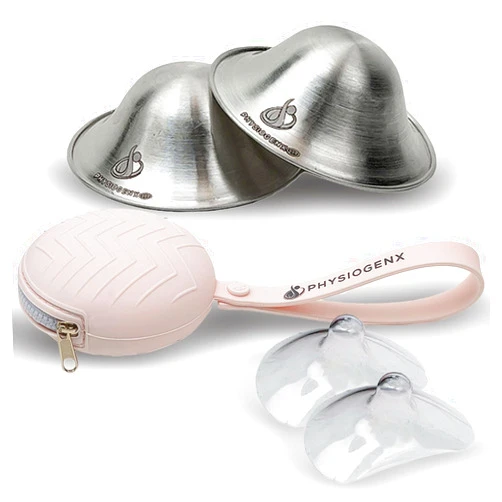 PhysiogenX Silver Nipple Shield Breastfeeding Care Kit & Nipple Covers for Nursing Newborn Set – OB/GYN Designed Silver Nursing Cups with Breast Shields for Nursing & Carry Case