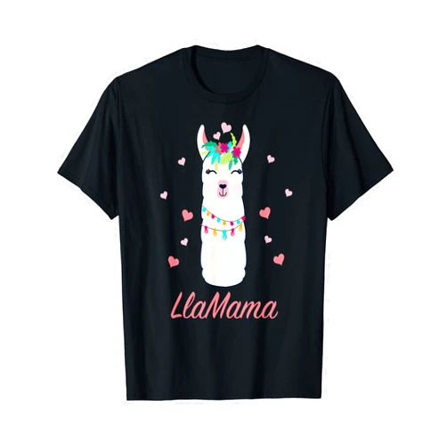 LlaMama for Women and Girls Mom Mothers Day Mom LLAMAMA LLA-MAMA LAMAMA Cute Llama Lover Mom Mother's Day T-Shirt