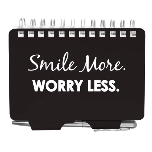 Wellspring Password Book, Smile More Worry Less, Black (2982)