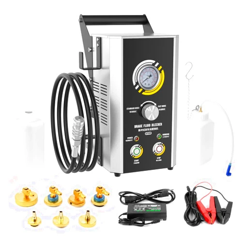 KAISAL Brake Bleeder Kit 1.5~2.5Bar Brake Bleeder Exchanger Safe Monitoring Vacuum Brake Pressure Bleeder with 7 Master Cylinder Adapter,2 Pressure Mode,Fluid Transfer Pump,Fluid Shortage Protection 12V/110V