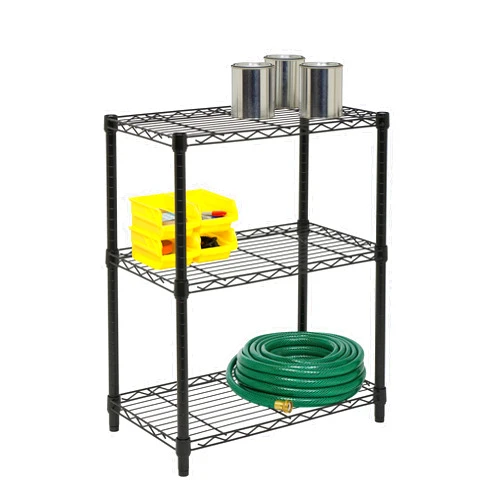 Honey-Can-Do 3-Tier Heavy Duty Adjustable Shelving Unit, Black