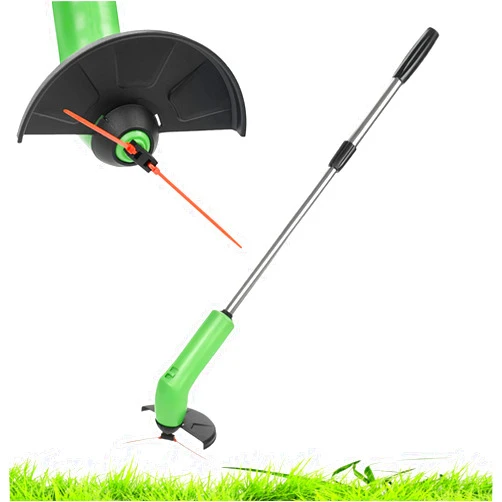 Naisicore Mini Grass Trimmer Cordless Household Small Electric Weed Wacker Hand Held Portable with 24 In Telescopic Pole Gardening Batteries Powered Lawn Mower for Yard, Not Included Batteries, Mini Weed Wack