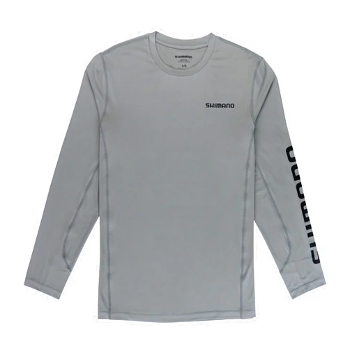 SHIMANO Long Sleeve Performance Tee Color - Steel Size - 2X (ATEESUNLS2XST) Fishing