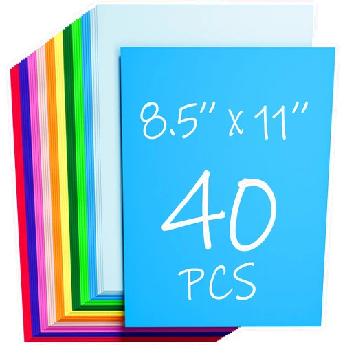 CREGEAR 40 Sheets Colored Cardstock, 10 Assorted Colors 8.5 x 11 Cardstock Paper, Cardstock 180gsm/65 lb Card Stock Colored Paper, Card Stock Paper for Card Making, Crafting, Scrapbooking, Decors