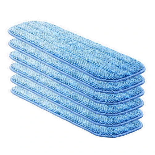 Pokin Replacement Washable Microfiber Absorbing Mop Head - Compatible with E-Cloth Deep Clean Mop Head, Wet & Dry Cleaning Cloth Refills for All Hard-Floor (Blue) 6Pack