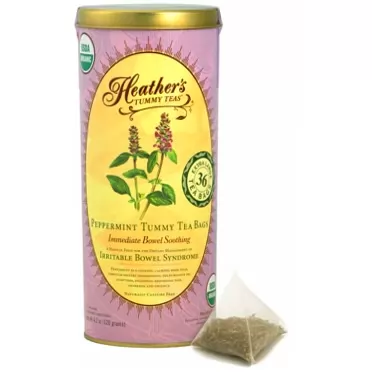 Heather's Tummy Care Heather's Tummy Teas Organic Peppermint Tea for IBS, 36 Jumbo Teabags 36 Count (Pack of 1)
