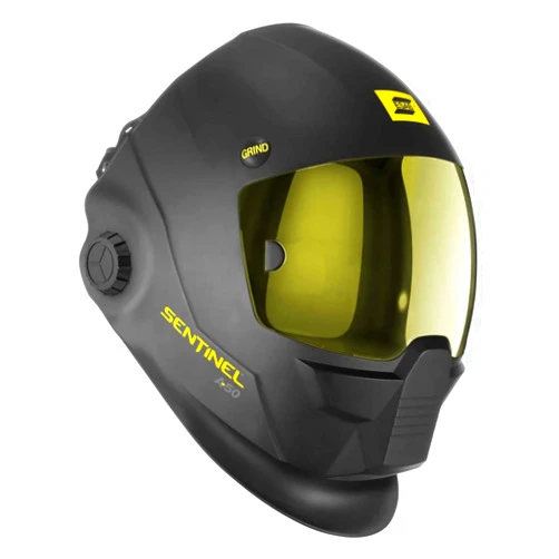 ESAB 0700000800 Sentinel A50 Welding Helmet, Black Low-Profile Design, High Impact Resistance Nylon, Infinitely-Adjustable, Color Touch Screen Controls, 3.93