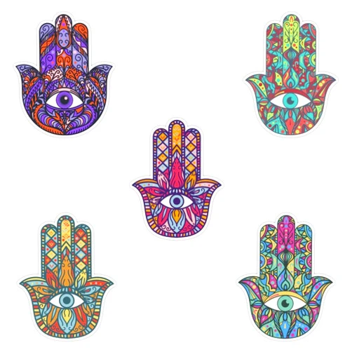 SMJ Designs Hamsa. Hand of Fatima Set Sticker Vinyl Waterproof Sticker Decal Car Laptop Wall Window Bumper Sticker 5