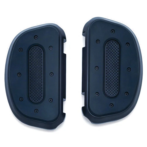 Kuryakyn 7044 Motorcycle Foot Control Component: Heavy Industry Passenger Floorboards for 1986-2019 Harley-Davidson Motorcycles, Satin Black, 1 Pair