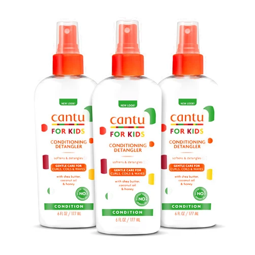 Cantu Care for Kids Paraben & Sulfate-free Conditioning Detangler with Shea Butter, 6 fl oz (Pack of 3)