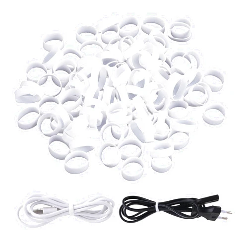 Sliverdew 200 Pieces 0.5 Inch Small Elastic Silicone Rubber Bands Clear Strong Rubberbands Heavy Round Siliconebands for Wire Cord Cable Wrapping Bundle, White
