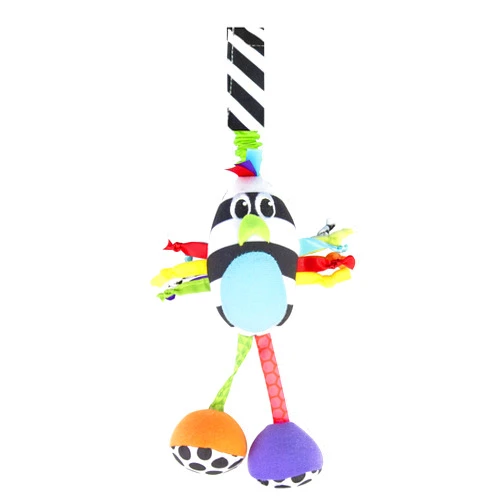 Sassy Boppin’ Birdie | Developmental Plush Toy for Early Learning | High Contrast | Attaches to Baby Gear for Travel | for Ages Newborn and Up (80660)