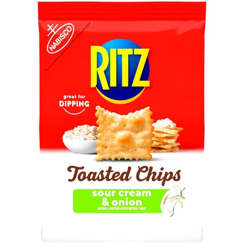 NABISCO RITZ TOASTED CHIPS RITZ Toasted Chips Sour Cream and Onion Crackers, 8.1 oz - 4 pack