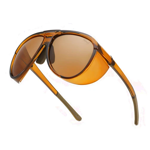 FEISEDY Polarized Aviator Sunglasses Men Women Oversized Round Steampunk Sunglasses Side Shield Goggles B0095