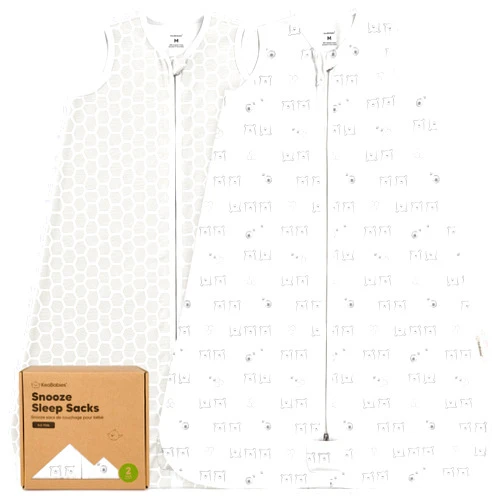 KeaBabies 2-Pack Baby Sleep Sacks,Zipper Wearable Blanket - 0.5TOG Organic Cotton,Lightweight,Soft Cozy Toddler Sleeping Sack 6-12 Months, Easy to Wear Large Newborn Transition Swaddles Sleepsacks (BumbleBear)