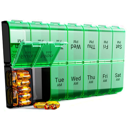 COLORWING Extra Large Pill Organizer 2 Times a Day, XL 7 Day Pill Box AM PM, Jumbo Weekly Pill Case, Daily Night Oversized Medicine Organizer, Vitamin Holder, Big Pill Container, Twice a Day Pill Organizer